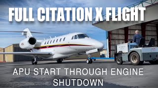 Full Citation X Flight With ATC  From APU Start to Engine Shutdown citation privatejet [upl. by Trebla565]