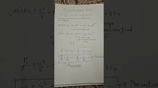 Derivation of bernoullis equation from SFEE fluidmechanics gate ese sscje shortvideo [upl. by Ille113]