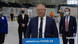 Ontario premier provides update as province launches vaccine booking system – March 15 2021 [upl. by Winstonn]