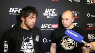 Magomed Mustafaev UFC Fight Night Berlin Post Fight Media Scrum [upl. by Cinimmod21]