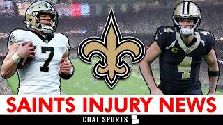 New Orleans Saints Injury News Derek Carr amp Taysom Hill Updates  Marcus Maye amp Malcolm Roach To IR [upl. by Notterb34]