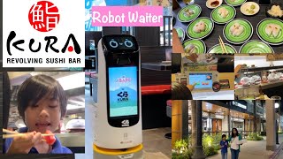 Kura Revolving Sushi Bar with a ROBOT waiter [upl. by Hux641]