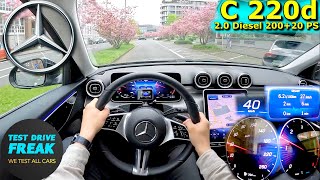 2024 Mercedes Benz C 220d Sedan 20020 PS CITY POV DRIVE with Fuel Consumption [upl. by Nehttam]