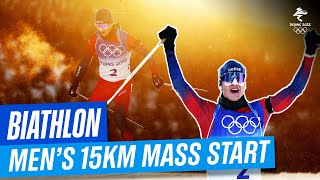 Biathlon  Mens 15km Mass Start  Full Replay  Beijing2022 [upl. by Ttelracs368]