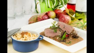 Kochen für Anfänger Sonntagsbraten selber kochen Rezepte Schweinebäckchen mit Spätzle [upl. by Sined847]