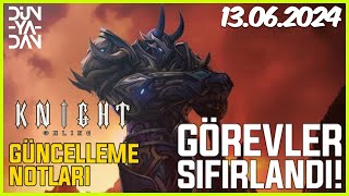 Knight Online 13062024 Güncelleme Notları l GÖREVLER SIFIRLANDI [upl. by Aihsekyw2]