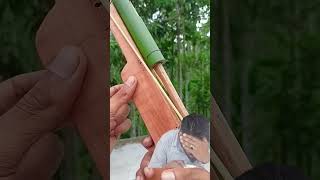 gun shot with amazing idea bamboogun bamboo archery bambooshoot slingshots diy football [upl. by Eceinhoj]