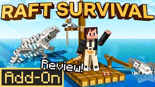 RAFT SURVIVAL ADDON for Minecraft Bedrock indepth review [upl. by Lenoil]