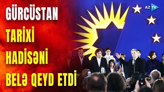 Gürcülər tarixi seçimini etdi Tbilisidə seçkidən sonra bayram abhavası [upl. by Reyotal]