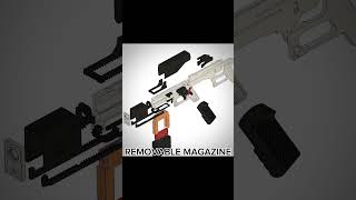 Diplomat  3d printed springless NERF blaster 3dmodeling nerfgun nerf animation [upl. by Ehrsam270]