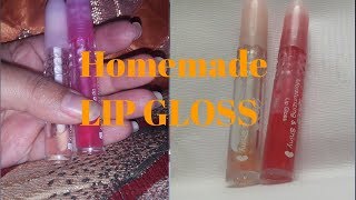 Diy lip gloss two types  Diy clear lip gloss Diy pink lip gloss [upl. by Nnylecyoj]