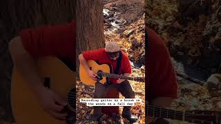 Recording ACOUSTIC guitar in the FOREST 🍁 🍂 relaxingmusic acousticguitar naturelovers foliage [upl. by Oinesra]