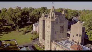 Aerial video of The Bucks County Mercer Museum [upl. by Eden]