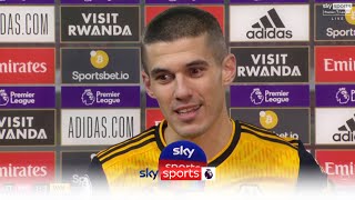 quotWe hope and pray that everything is OKquot  Conor Coady on Raul Jimenezs head injury [upl. by Zweig]