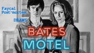 BATES MOTEL Norma and Norman Bates speed drawing [upl. by Mitchel]