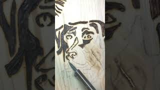 how to do wood burning  pyrography for beginners dog Blaze [upl. by Nelia]