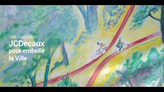 JCDecaux offers a mural painting in honor of Sempé to Parisians [upl. by Hoffmann]