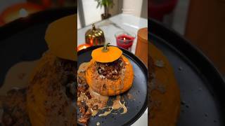 PUMPKIN PORRIDGE  INSIDE A PATTY PAN SQUASH pumpkin vegan healthyrecipes plantbased [upl. by Maletta215]