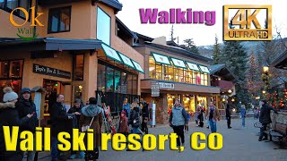 4k Walking video  Vail Ski Resort  Colorado  January 2024 [upl. by Carmelia365]