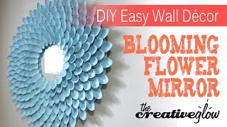 DIY Blooming Flower Mirror  From Plastic Spoons [upl. by Notlek]