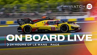 Onboard the 83 LIVE race action at 24H of Le Mans 2024  Ferrari Hypercar Part 2 [upl. by Annot]