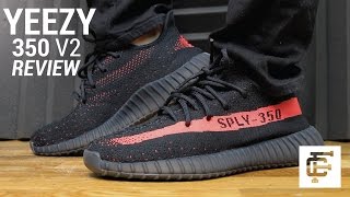 YEEZY BOOST 350 V2 BLACK RED REVIEW [upl. by Giacamo358]