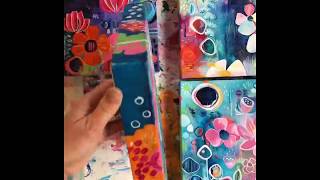 Acrylic Timelapse Floral Squares by Andrea Garvey [upl. by Ylime]