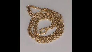 14K Yellow Gold Rope Link Chain 20quot [upl. by Leur381]