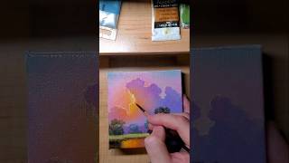 3hrs in 50sec oil painting miniature nikzbyranyk oilpainting oil speeddrawing earlysunrise [upl. by Anaujal]