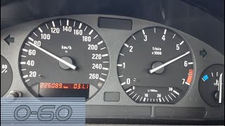 BMW E36 320i 20 M52B20 150HP ACCELERATION 0100kmh 060mph [upl. by Persse]