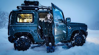 −7℃の雪山で1人車中泊 [upl. by Junette]