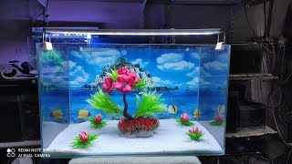 Fish Tank Decorations ideas💡with artificial Plant 🌱  Fish Tank Setup  60 litre fish tank setup [upl. by Littman394]