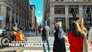 New York Manhattan Winter Walk  Greenwich Village Bleecker Street Washington Square SoHo 4K [upl. by Reprah481]