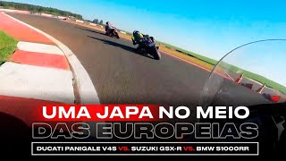 DUCATI PANIGALE V4 S VS SUZUKI GSXR 1000R VS BMW S1000RR  ONBOARD CIRCUITO PANAMERICANO [upl. by Tchao]