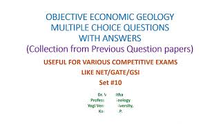 Obj Eco Geol MCQ 10 [upl. by Eelana74]