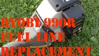 Ryobi 990R Fuel Line Replacement HOW TO [upl. by Ellehctim]