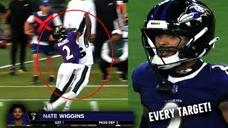 Nate Wiggins EVERY TARGET 🔒 vs Eagles  NFL DEBUT  2024 Preseason Highlights [upl. by Ruddie]