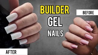 Builder Gel Nails Tutorial AZ How to Refill PolyGel nails with BuilderGel [upl. by Nakhsa991]