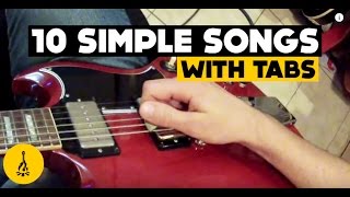 Super Easy Electric Guitar Songs For Beginners  10 Simple Songs With Tabs [upl. by Noam42]