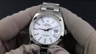 Rolex Datejust 41 126300 White Dial Unboxing amp Presentation [upl. by Trebornhoj]