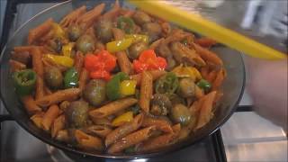 Penne de lentilles corail au champignons مقرونة العدس بالفقّاع سهلة وسريعة التّحضير [upl. by Akinoj]