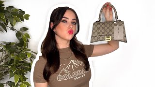 GUCCI X BALENCIAGA HOURGLASS BAG THE HACKER PROJECT UNBOXING  IBAGSHO [upl. by Florie223]