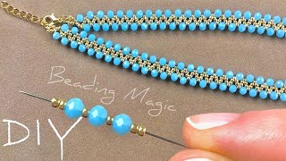 Easy Jewelry Making for Beginners Necklace with Beads Tutorial [upl. by Adnim]