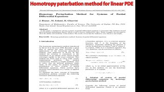 Homotropy paterbation method for linear PDE lecture 1 [upl. by Dor511]