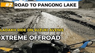 Diskit to Pangong Lake offroad amp watercrossing Ride on Suzuki Avenis Ladakhs Untamed Terrain Part 2 [upl. by Anai]