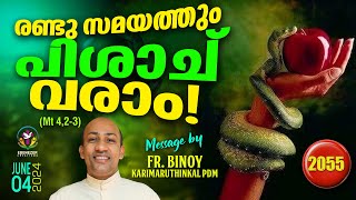 2055 രണ്ടു സമയത്തും പിശാച്‌ വരാം  Mt 423  FrBinoy Karimaruthinkal PDM [upl. by Aja]