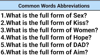 Common Words Abbreviationsgeneral knowledge info [upl. by Conias322]