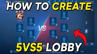 How to create 5vs5 lobby in mobile legends  Setup MLBB Tournament Room Tutorial Custom Mode Friends [upl. by Ariaec]