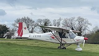 Ikarus C42 taxiing to hangar at Tandragee [upl. by Godred]