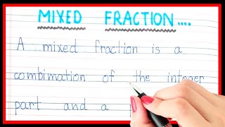 Definition of mixed fraction  What are mixed fraction  Mixed fraction kise kahte hai [upl. by Acinorrev]